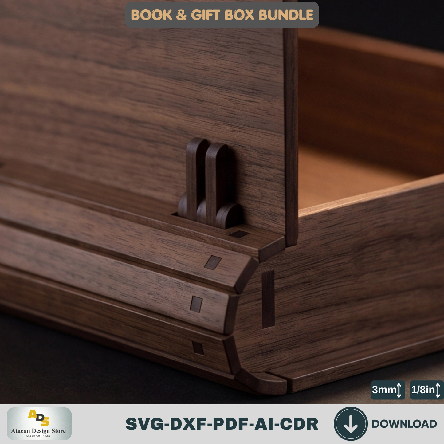 Book Box Bundle, 6 Sizes Gift Boxes, Hinged Lid Storage Boxes 961
