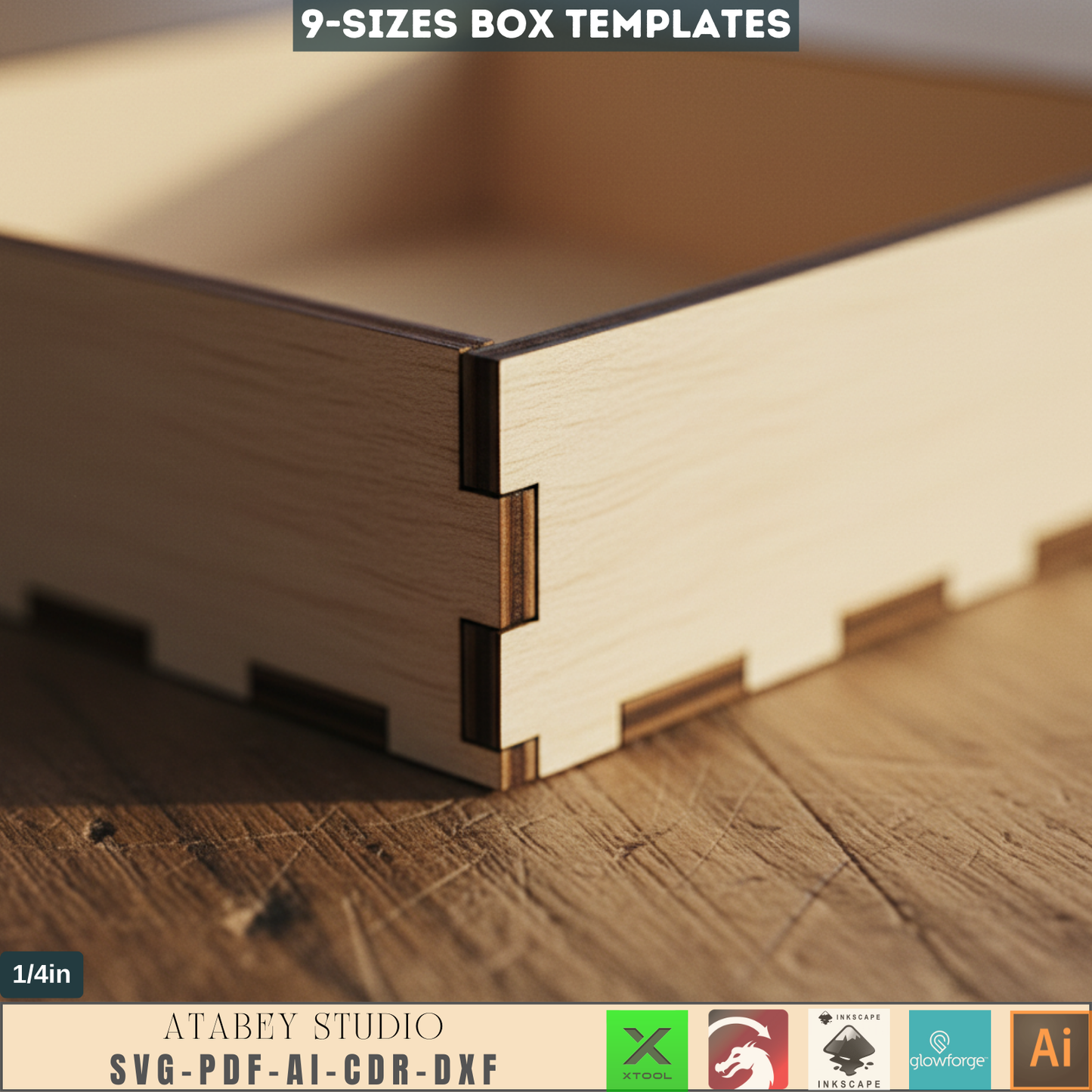 DIY Laser Cut Box Templates - Woodworking Boxes - Perfect for 1/4 Inch Wood Projects 781