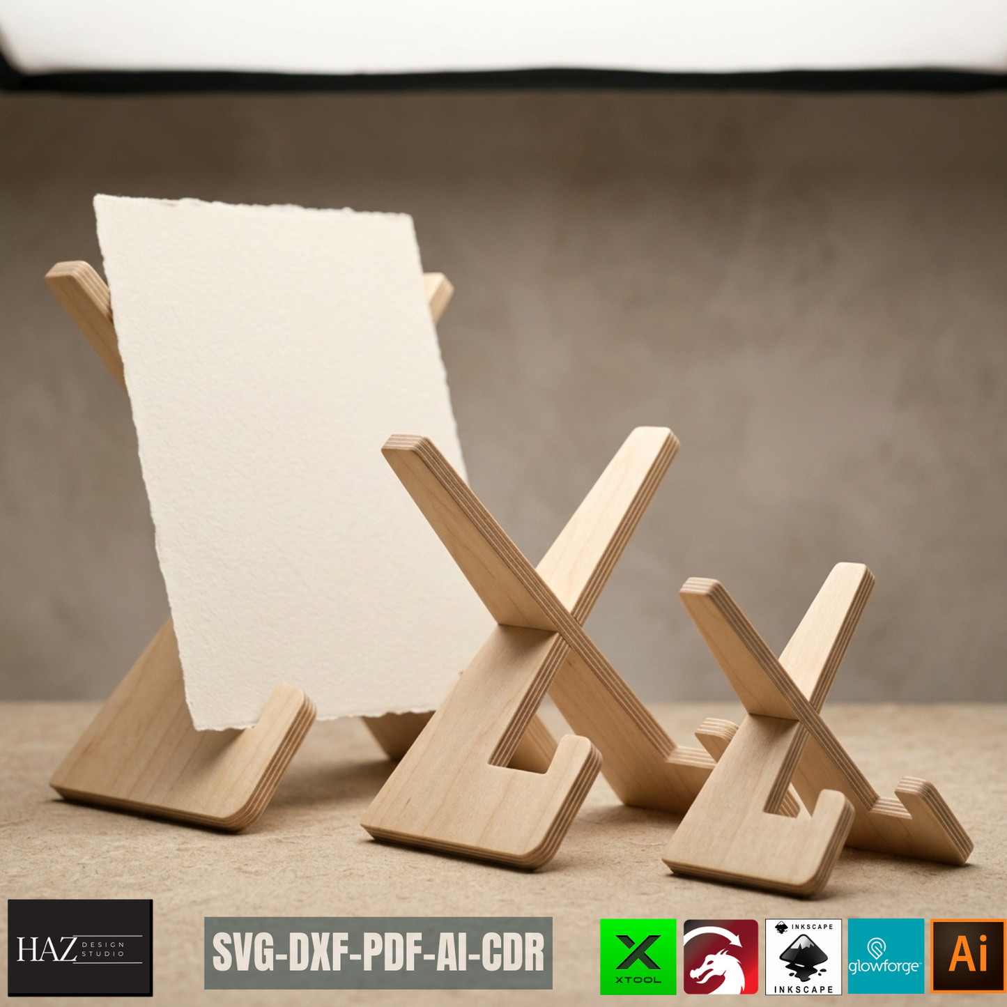 Easel Display Stand Template Plate Holder Art Stands Picture Easel DIY Wood Desktop Decor