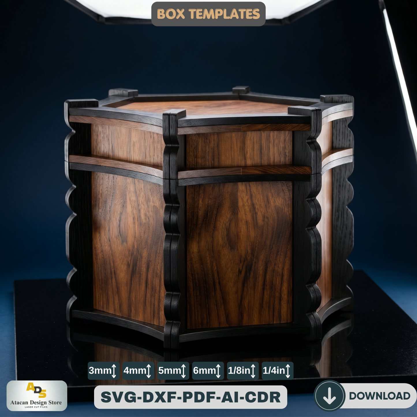 Laser Cut Box File Celtic Trinket Chest Template Wood Jewelry Box