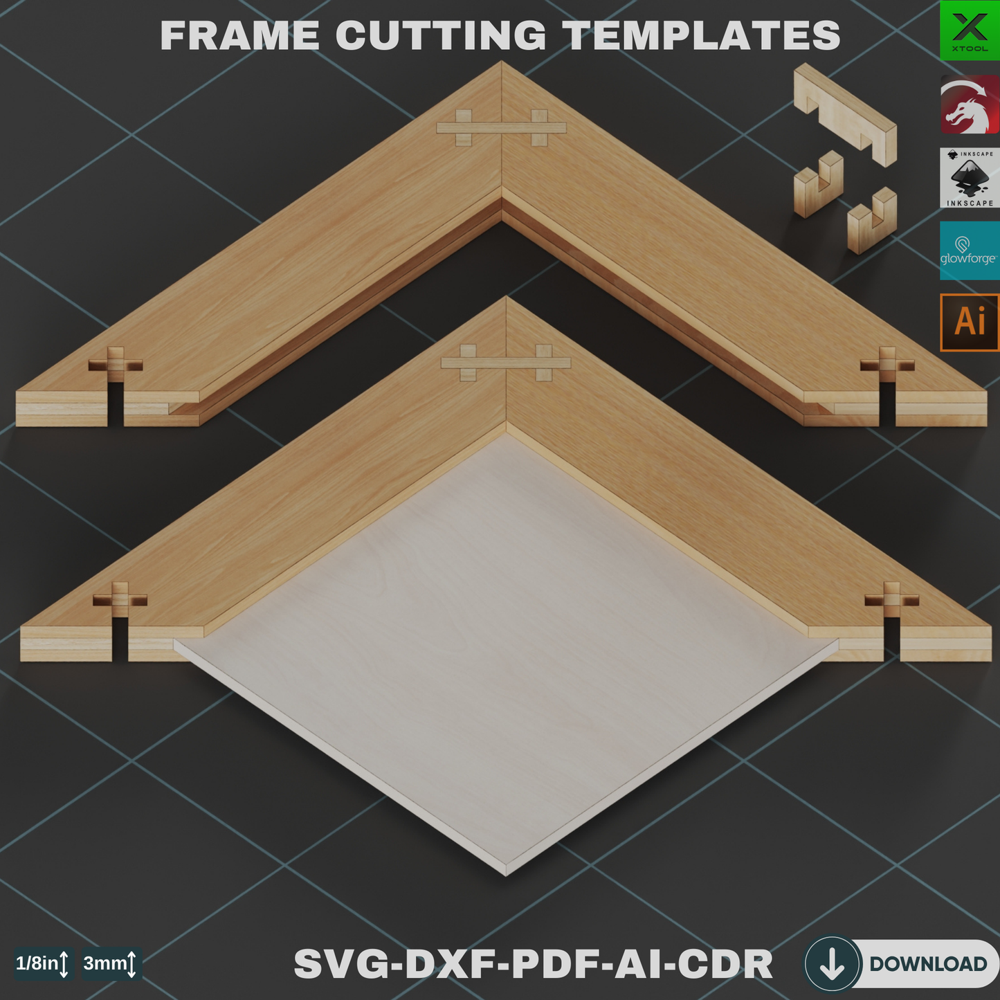 Laser Cut Frame Templates for Photo Display | Easy Assembly DIY Projects,Multi-Format Frame Cutting Templates,Frame Bundle 824