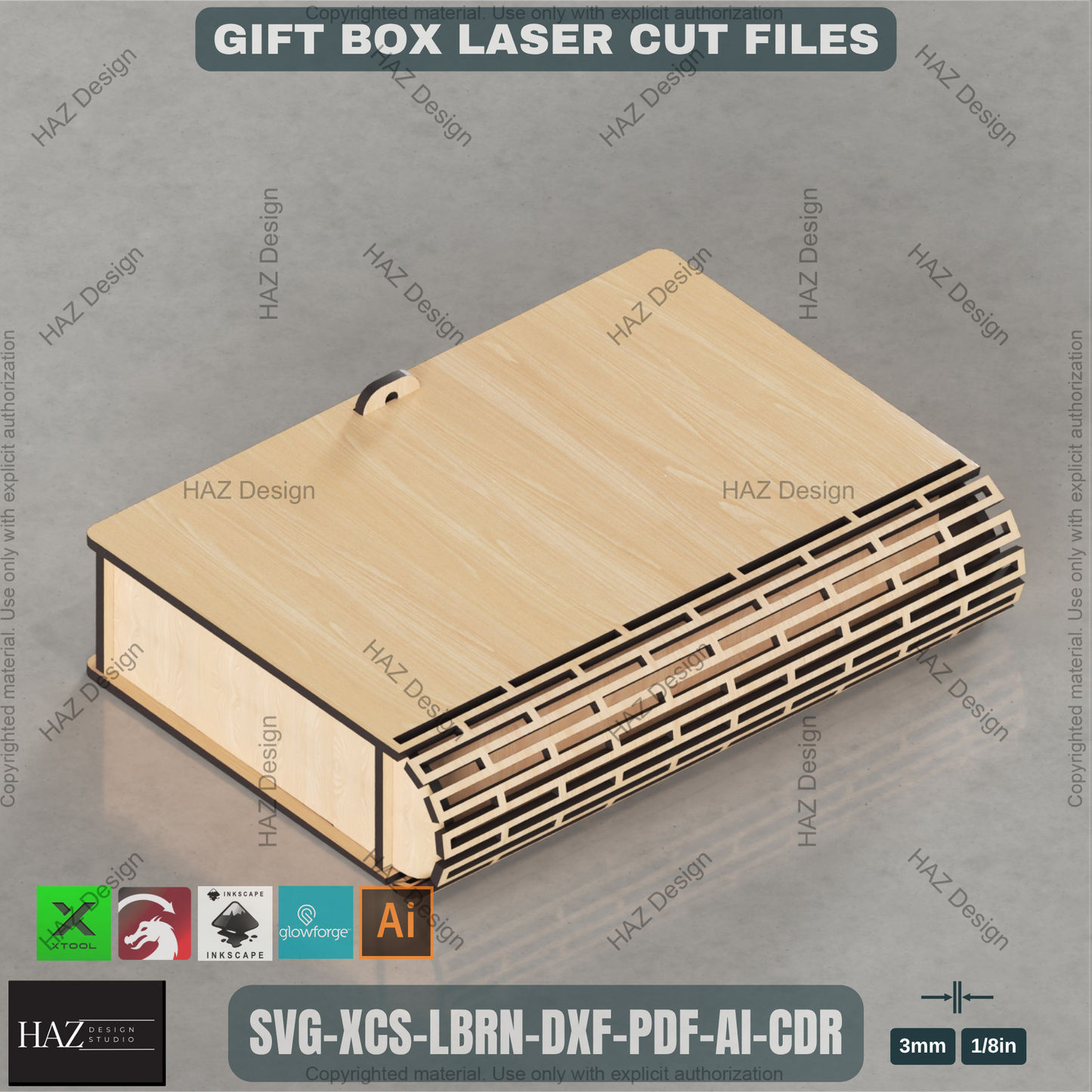 Elegant Laser Cut Memory Box SVG, Wooden Gift Box Plan for Glowforge, Decorative Keepsake Box File with Slatted Lid for xTool