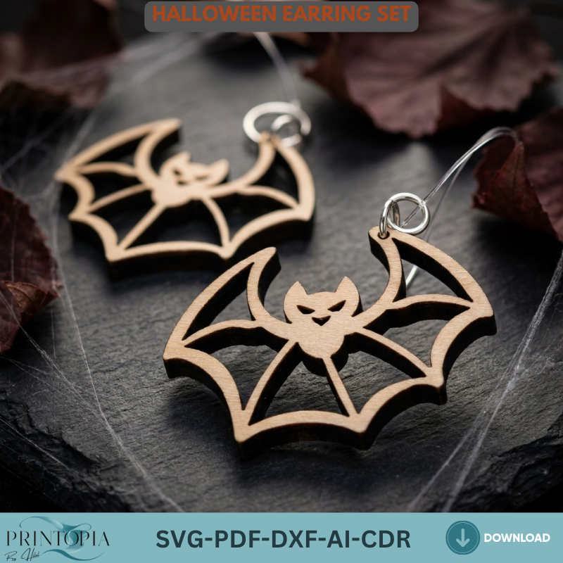 34 Halloween Earring Laser Cut Templates Wood Jewelry Bundle Halloween Earrings Making