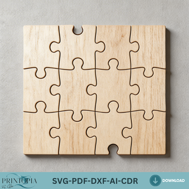 Wooden Jigsaw Puzzle Template Bundle Custom Puzzles Personalized Toy Gift DIY Pattern