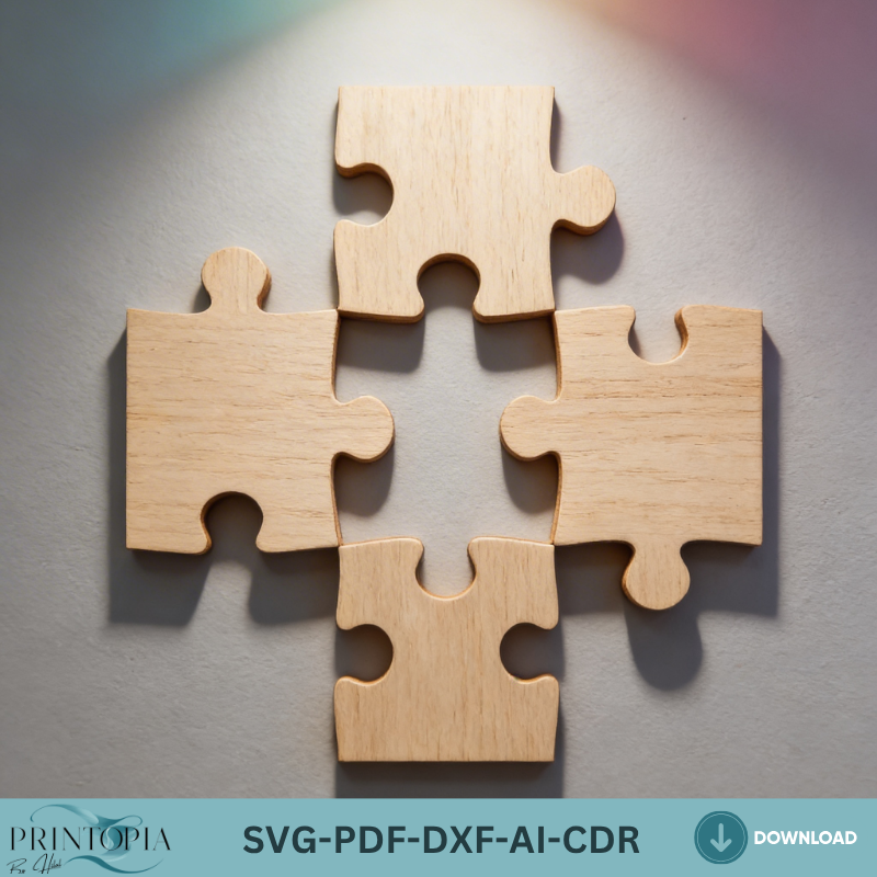 Wooden Jigsaw Puzzle Template Bundle Custom Puzzles Personalized Toy Gift DIY Pattern