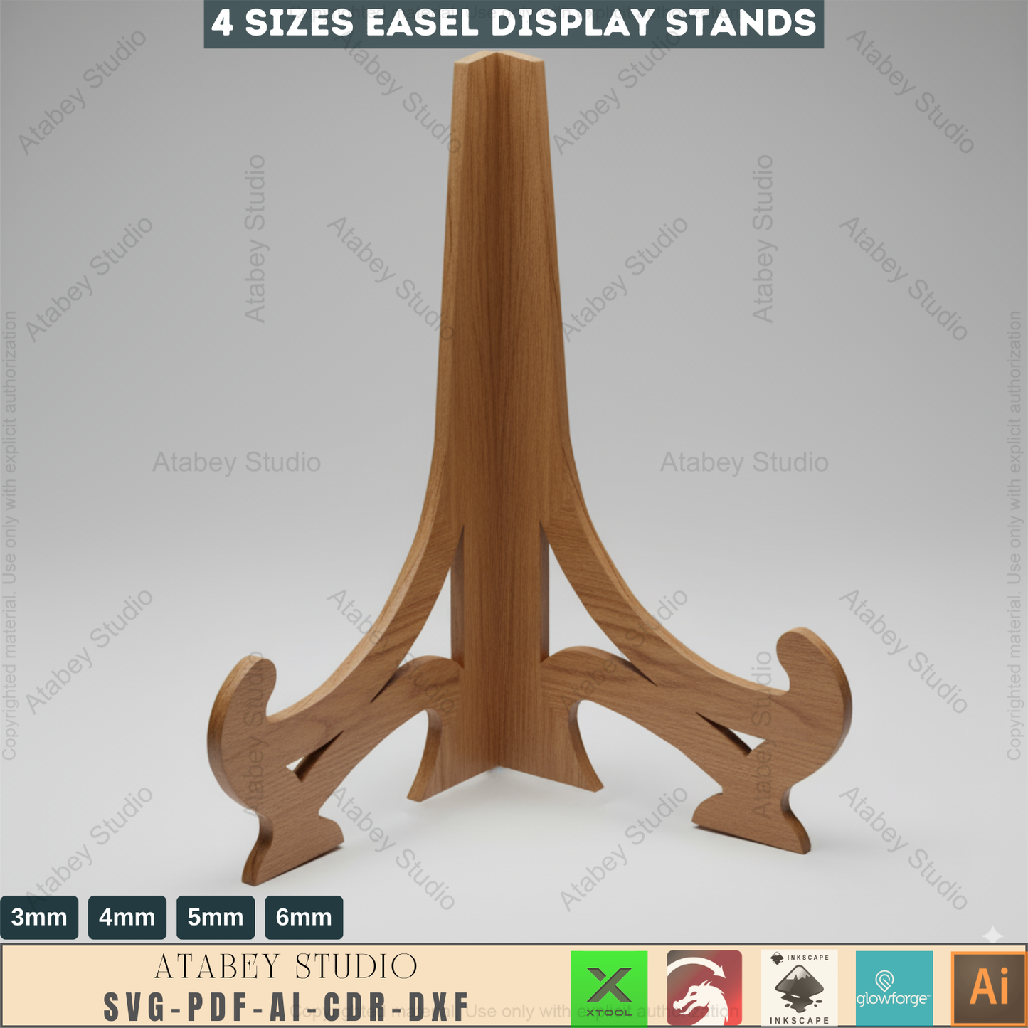 Laser Cut Plate Holder Stand SVG, DXF - Dish Frame Book Photo Display for CNC & Laser Cutting Files 411