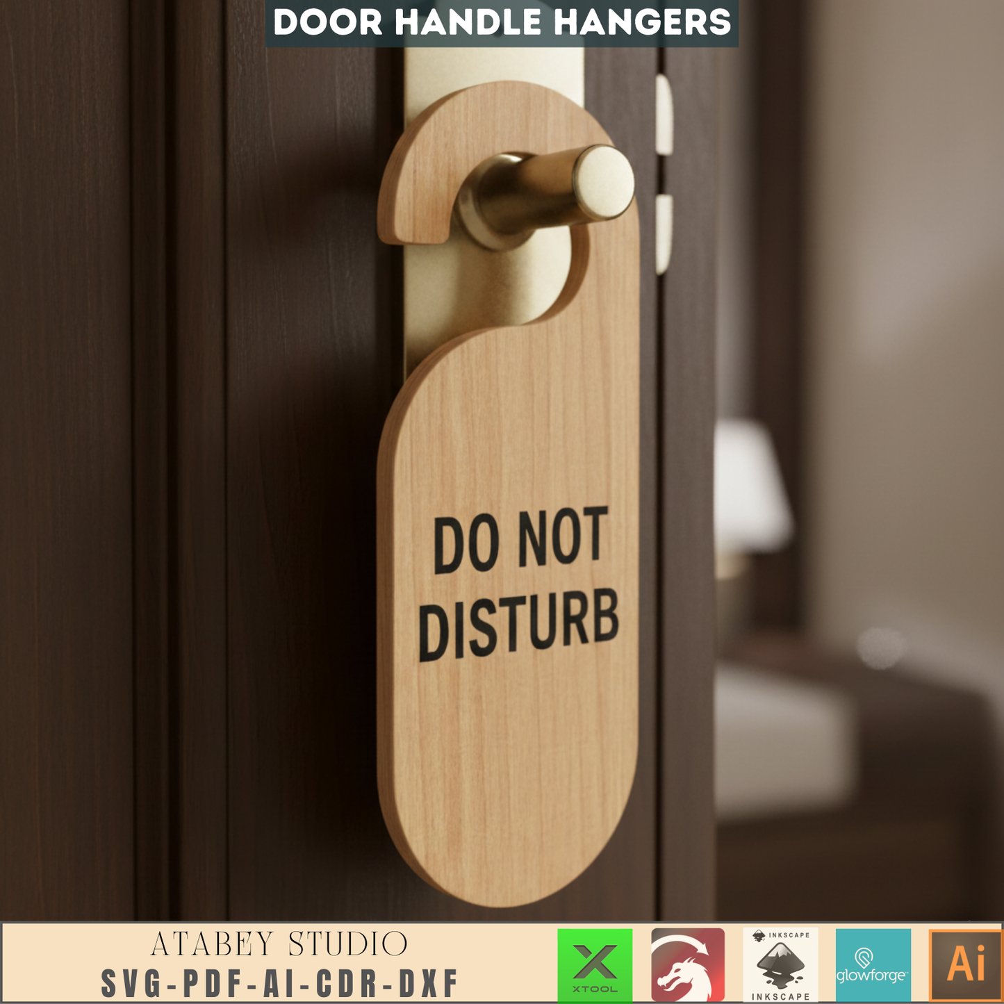 Do Not Disturb Signs - Door Knob Hangers Bundle - 12 Designs for Wood, Acrylic, and More 689