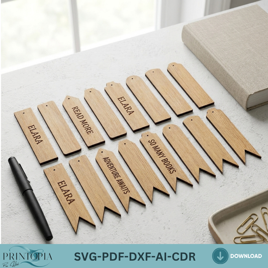 Wooden Bookmark Designs - Ready-to-Craft Templates -Custom Laser Cut Bookmarks 197