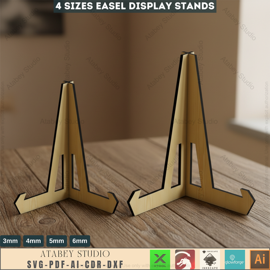 Plate Stand Template for Laser Cutting - Perfect for Displaying Plates, Books, and Photos 412