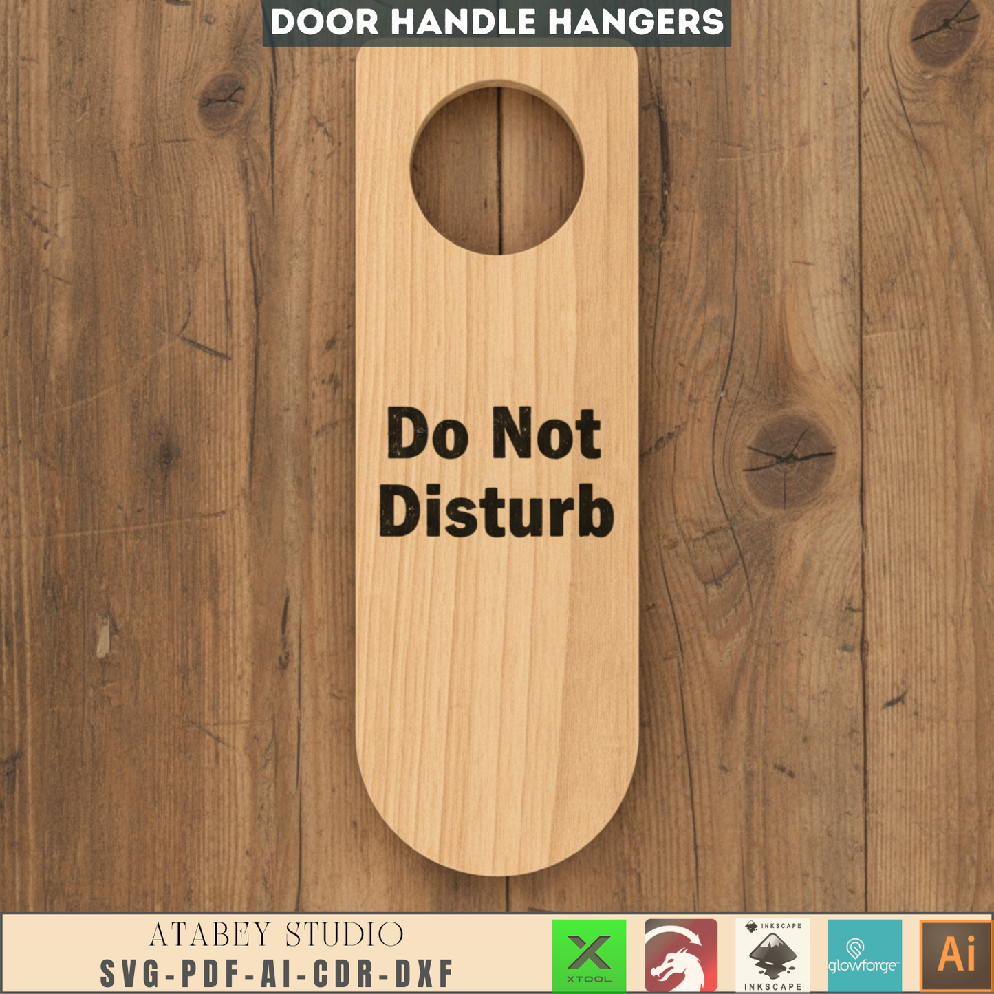 Do Not Disturb Signs - Door Knob Hangers Bundle - 12 Designs for Wood, Acrylic, and More 689