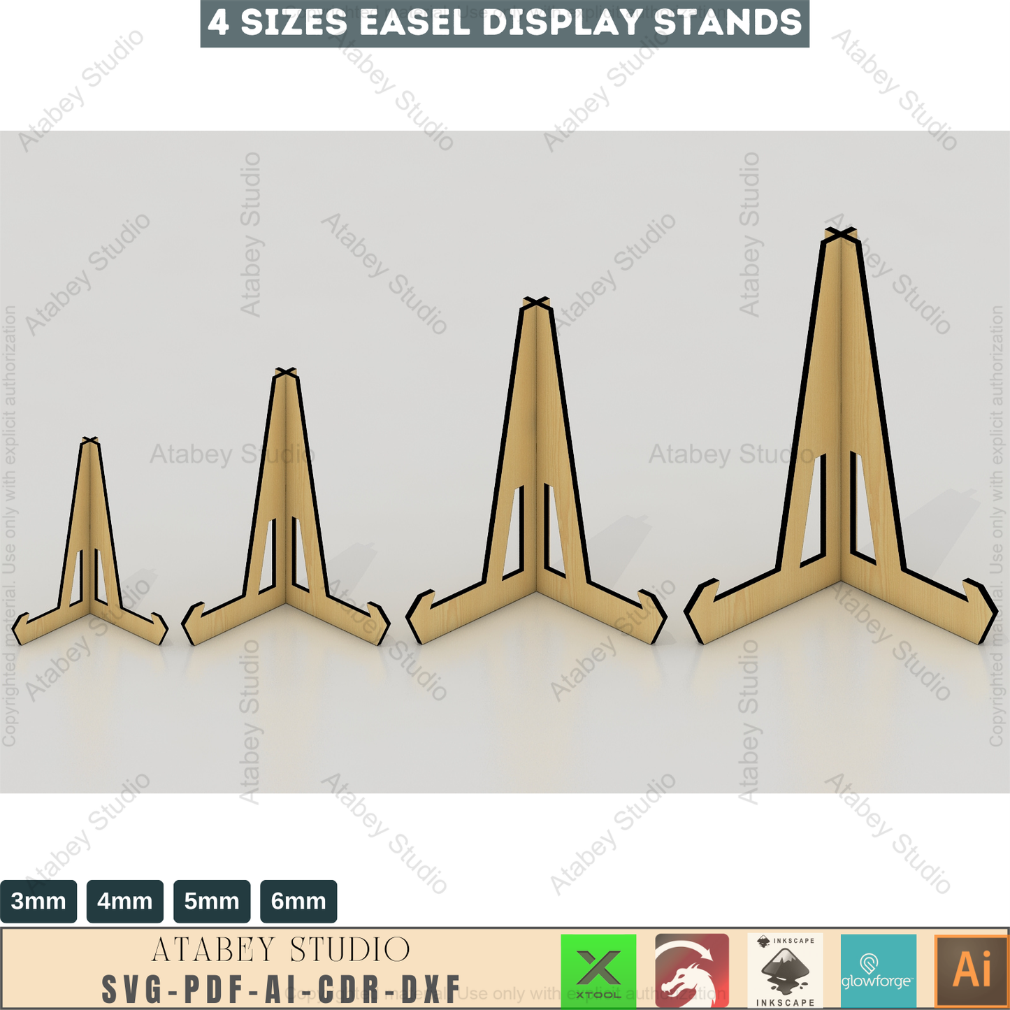 Plate Stand Template for Laser Cutting - Perfect for Displaying Plates, Books, and Photos 412