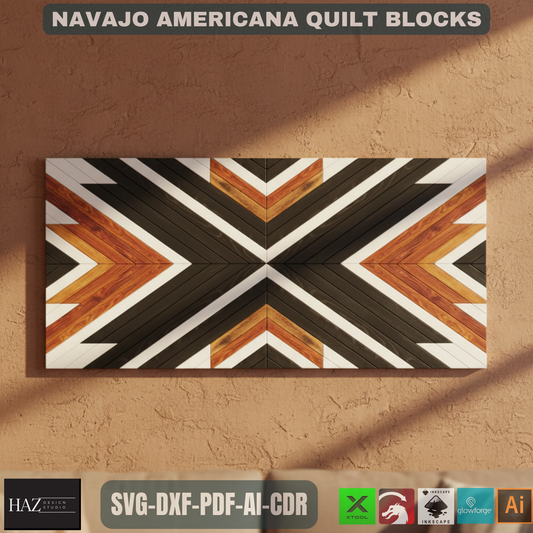 Barn Quilt Patterns / Quilt Blocks Template / Navajo Americana Patchwork SVG DXF Ai CDR 137