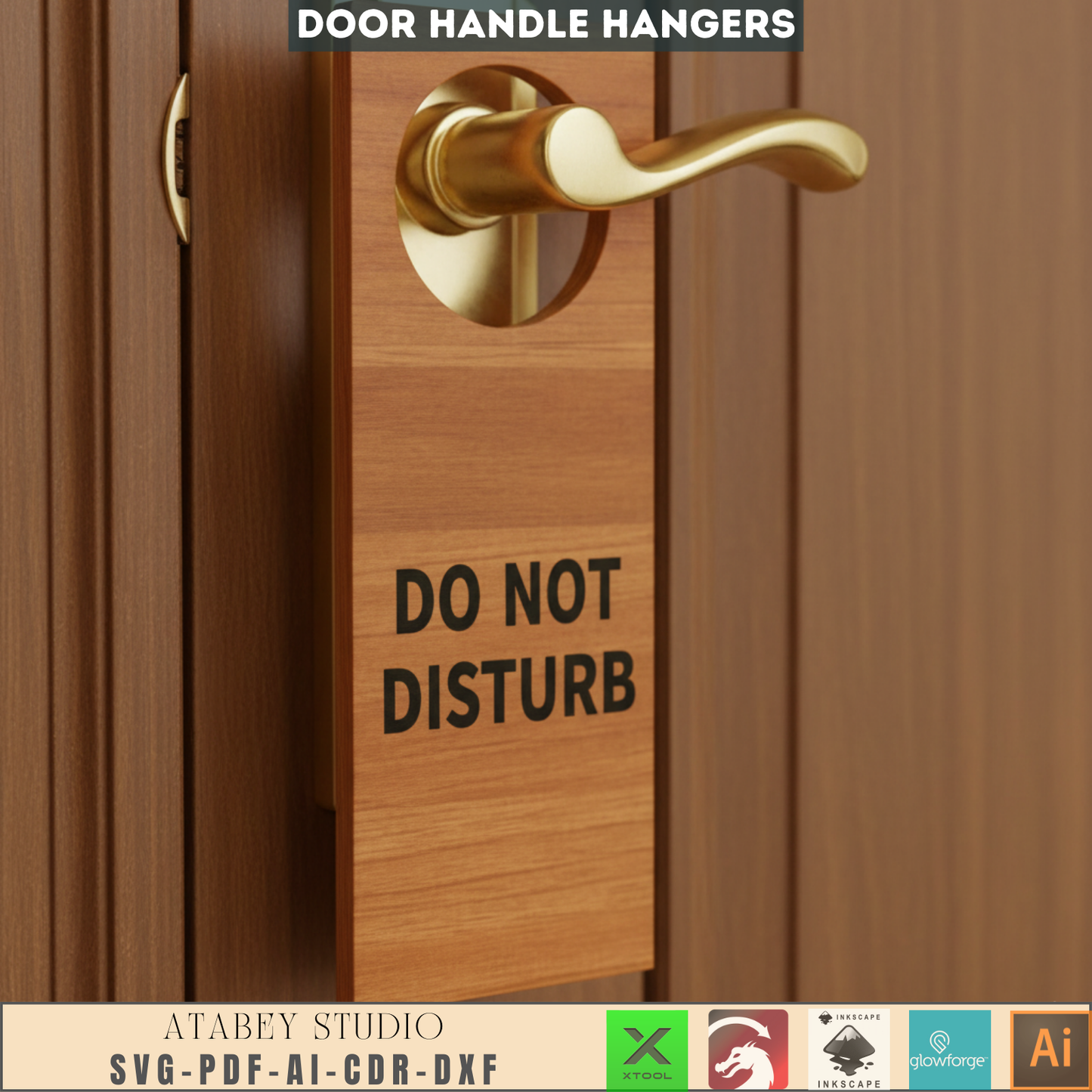 Do Not Disturb Signs - Door Knob Hangers Bundle - 12 Designs for Wood, Acrylic, and More 689