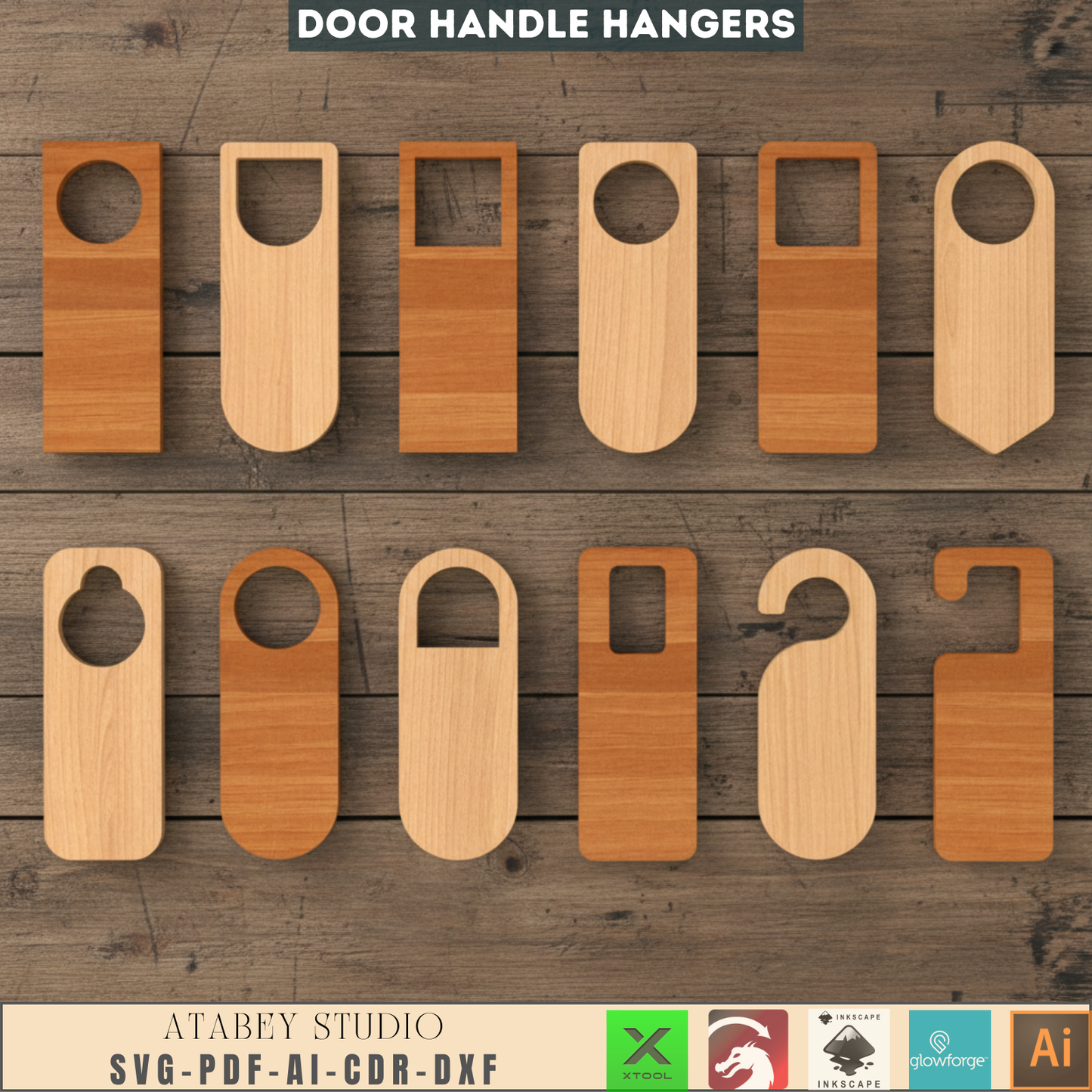 Do Not Disturb Signs - Door Knob Hangers Bundle - 12 Designs for Wood, Acrylic, and More 689
