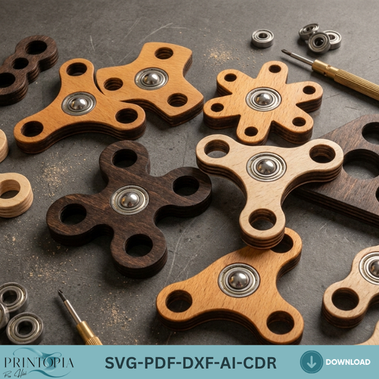 11 Fidget Spinner Laser Cut Templates Wooden Plywood DIY Sensory Toys