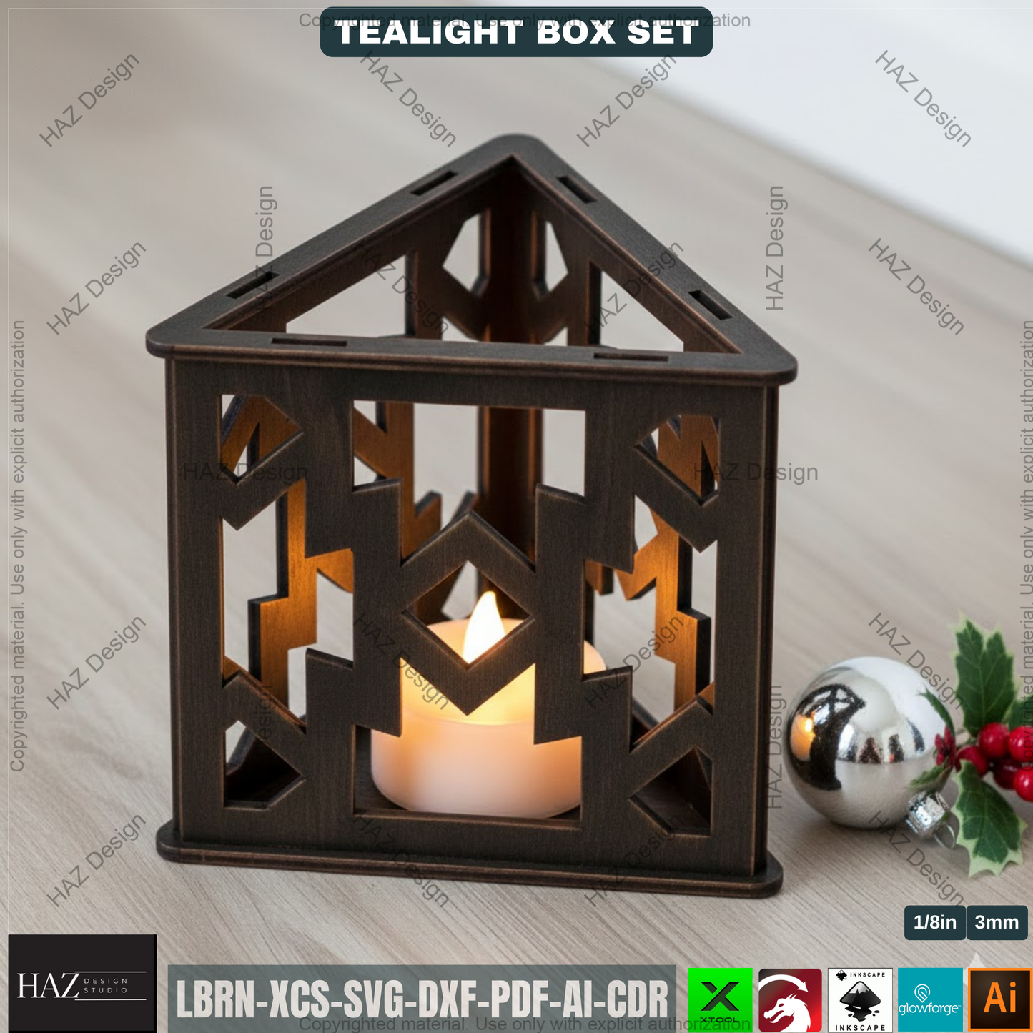 Christmas Lantern Laser Cut Plan, Triangle Tealight Holder, Xmas Table Centerpiece, Holiday Wood Decor 508