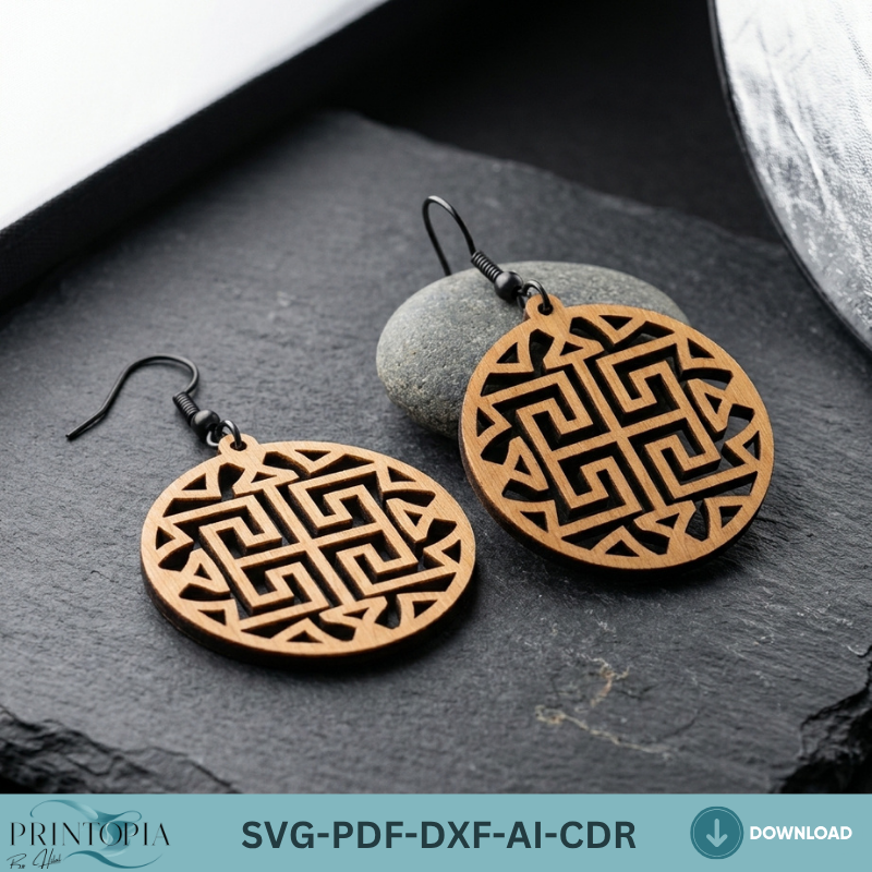 10 Wooden Earring Laser Cut Files SVG Bundle Geometric Jewelry Templates DIY Wood Earring
