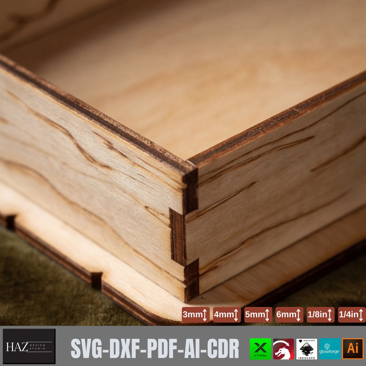 Magic Book Box Laser Cut File | Gothic Wooden Box SVG DXF Glowforge xTool