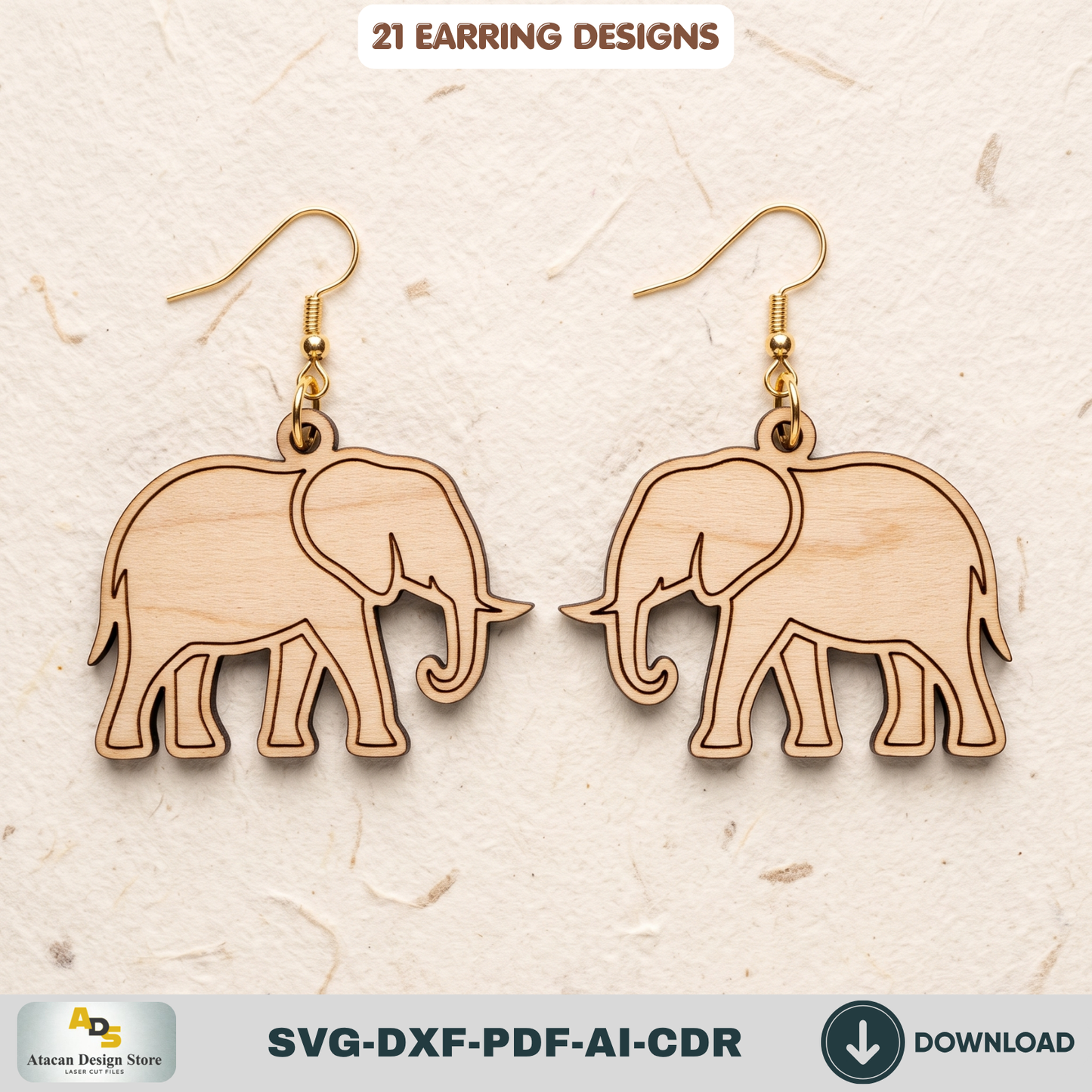21 Wooden Earring SVG Bundle Laser Cut Jewelry Templates Glowforge DIY Wood Earrings Cutting Files