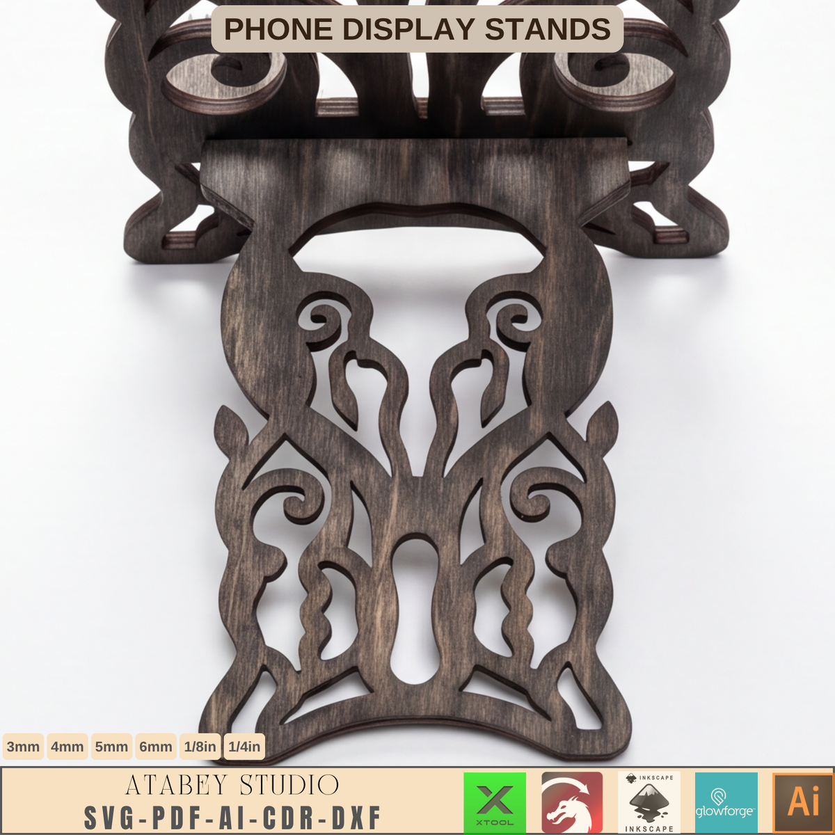 Celtic Tree of Life Phone Stand SVG Laser Cut Viking Wood Display Holder 1022