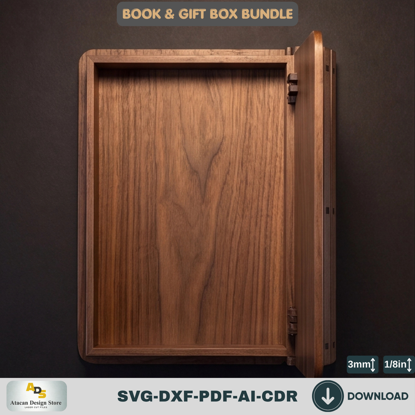Book Box Bundle, 6 Sizes Gift Boxes, Hinged Lid Storage Boxes 961