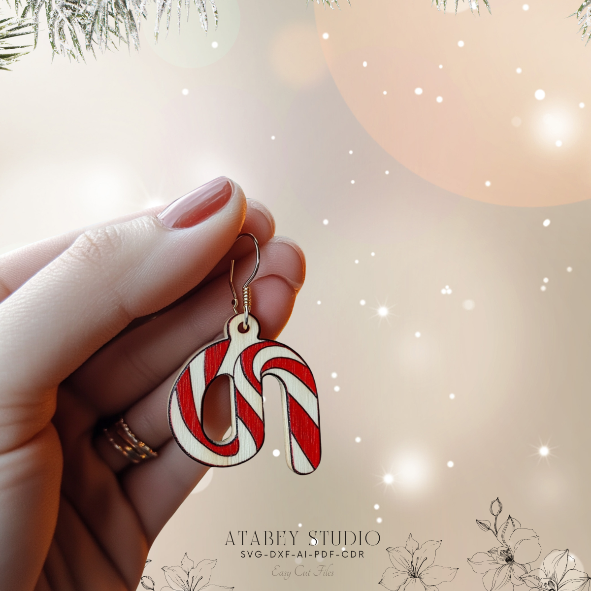 Christmas Earrings Collection - Adorable Festive Designs for Laser Cutting 875