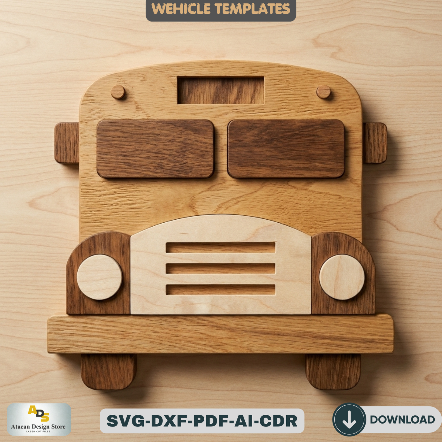 Vehicle Templates / Car Bus Truck Wall Art Decor / Kids Room DIY Craft Multi Layered 948