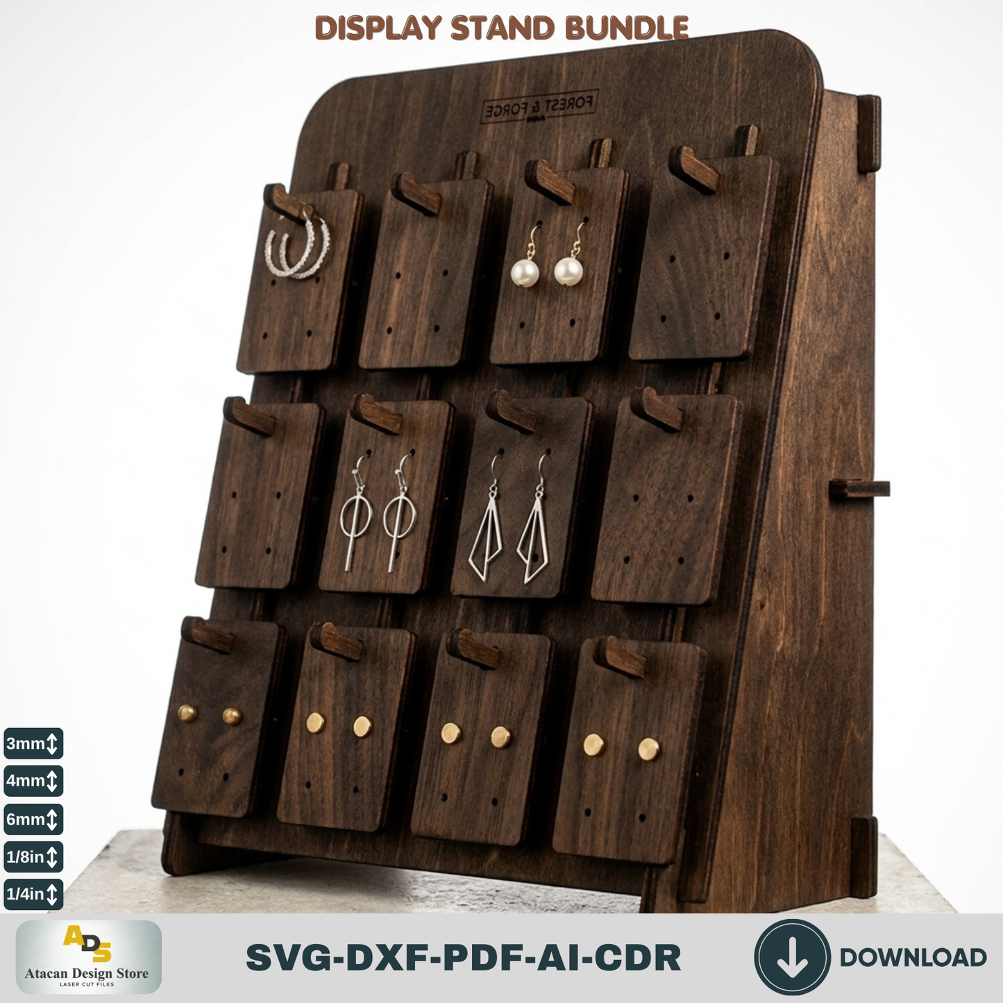 9 Display Stand Bundle Laser Cut SVG Wood Shelf Market Booth Template