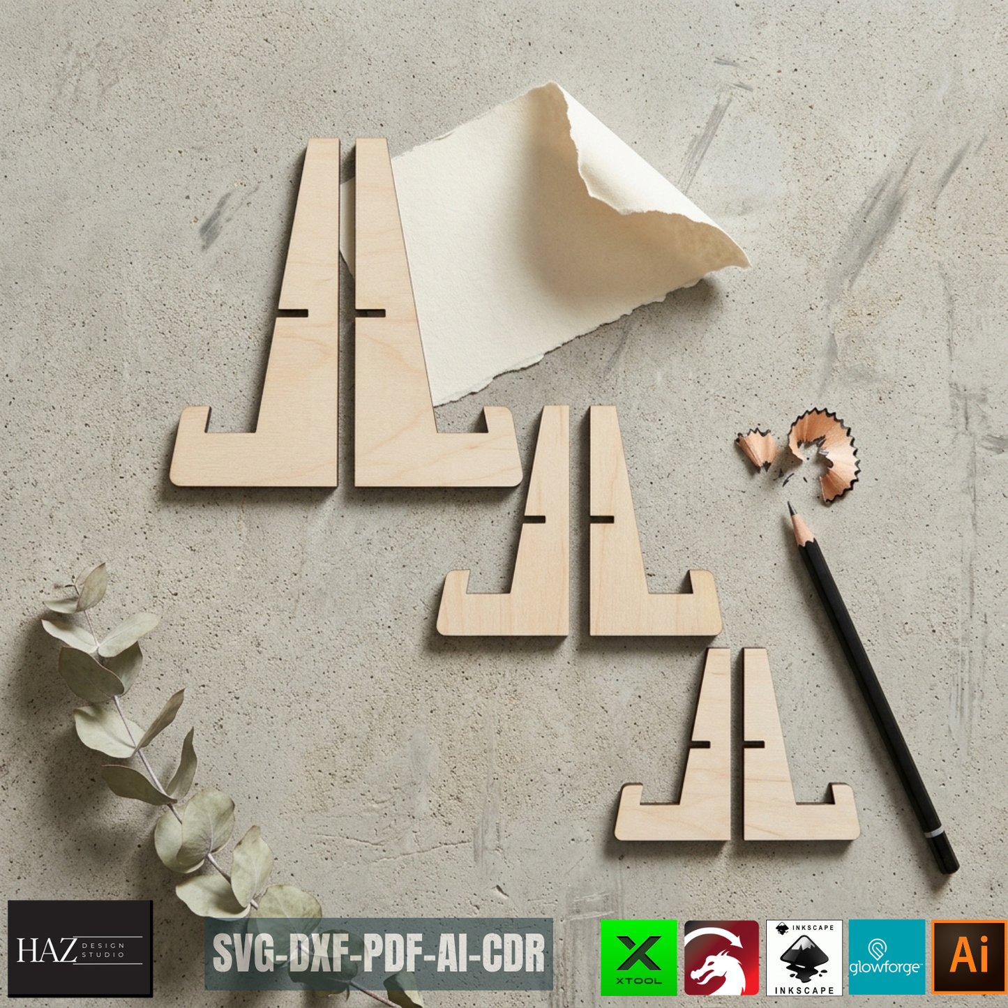 Easel Display Stand Template Plate Holder Art Stands Picture Easel DIY Wood Desktop Decor