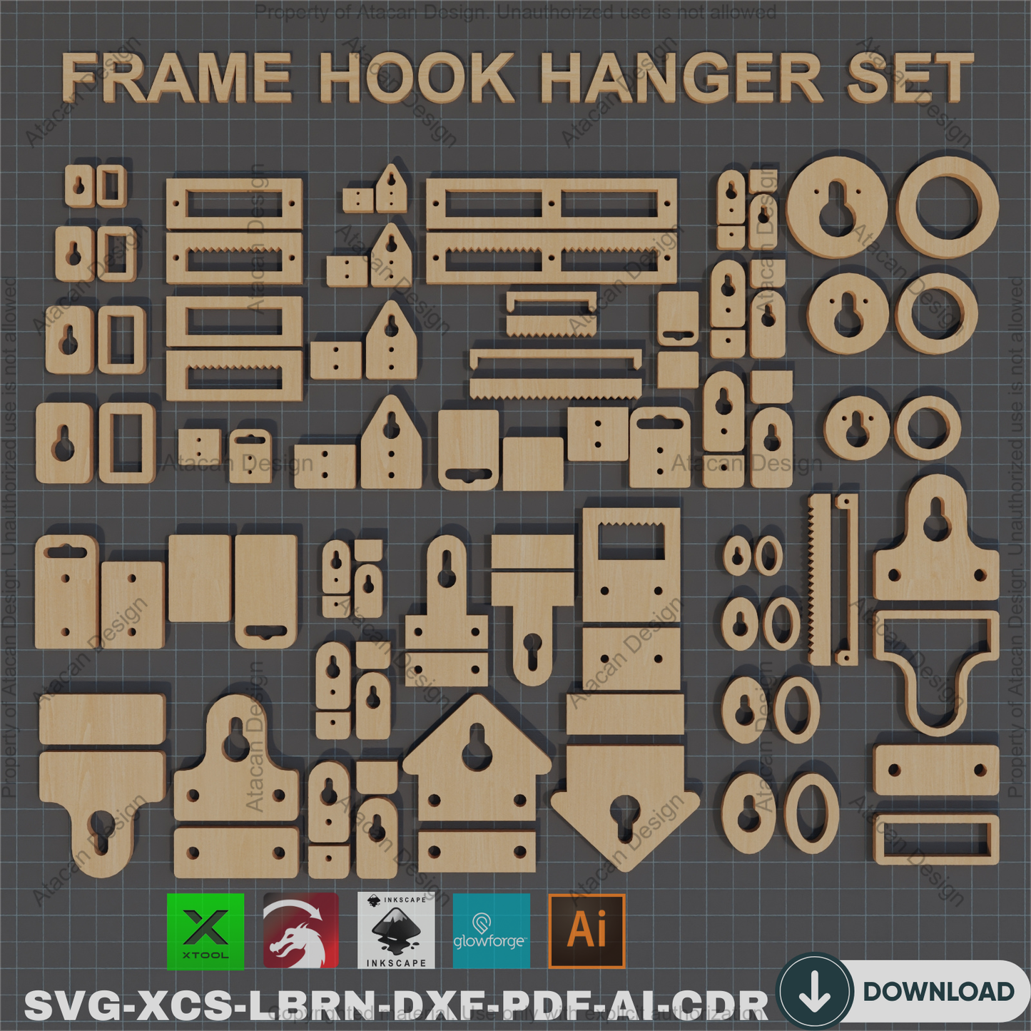 Laser Cut Photo Frame Hanging Kit | SVG Templates | Sawtooth & Keyhole,Easy to Use Laser Cut Hanger Files | Photo Mount Template | Instant Download 845