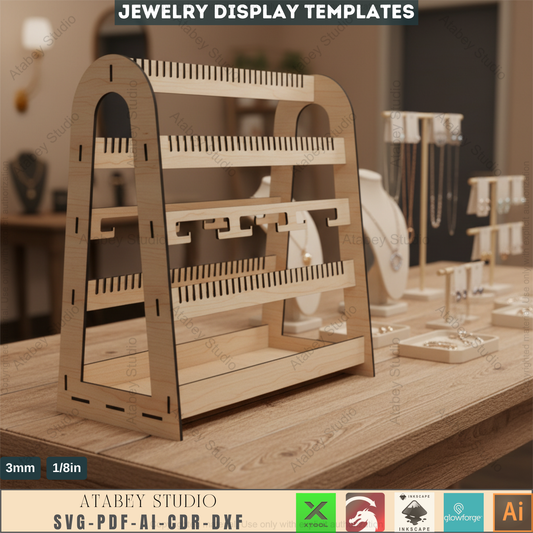 Hanging Necklace Holder - Wooden Jewelry Display Stand SVG Files 573