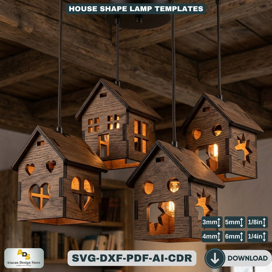 DIY Houses Lantern Candle Holder - Hanging Tiny LED House Collection 369
