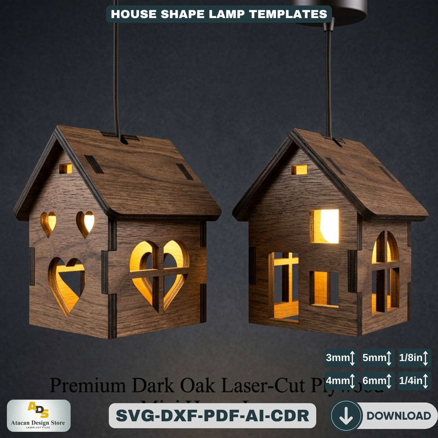 DIY Houses Lantern Candle Holder - Hanging Tiny LED House Collection 369