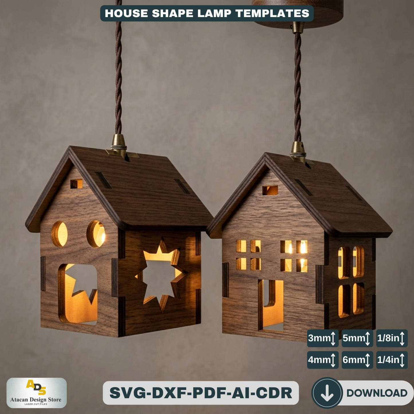 DIY Houses Lantern Candle Holder - Hanging Tiny LED House Collection 369