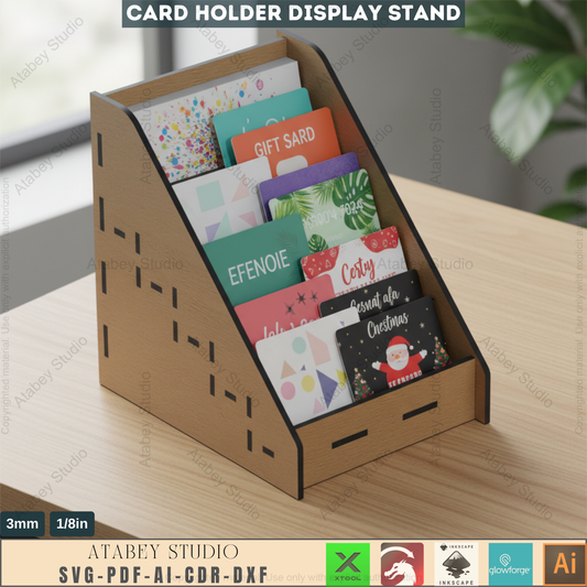 Elevate Your Networking: Laser Cut Wood Business Card Display - Sleek Organizer & SVG File 563