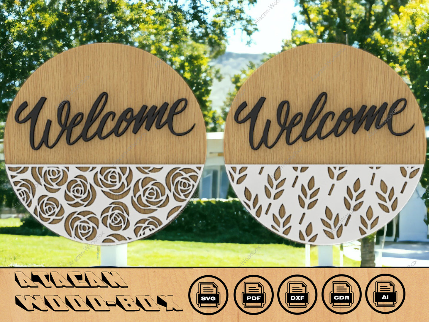 Door sign Laser Svg files / DoorPatterned Vector File / Glowforge cutting files / digital download 264