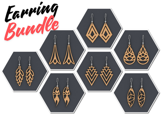 Earrings Jewelry Set / Svg Dxf Cdr Laser Vector / Glowforge Cricut Templates / Silhouette Digital Cut File 179