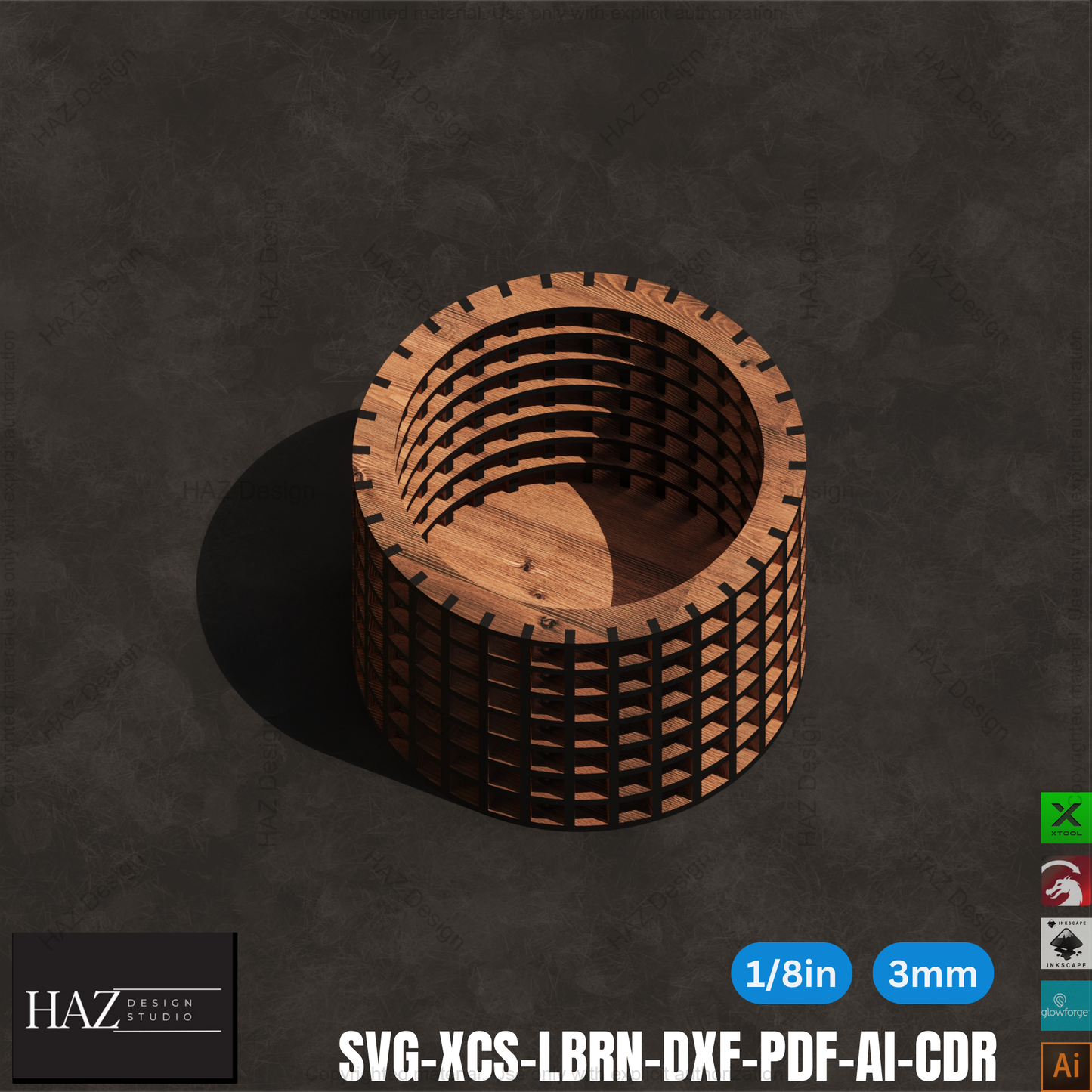 Laser Cut Tealight Holder SVG | Wooden Candle Lantern | Round Matrix Design | 3mm Wood | Digital Download 401