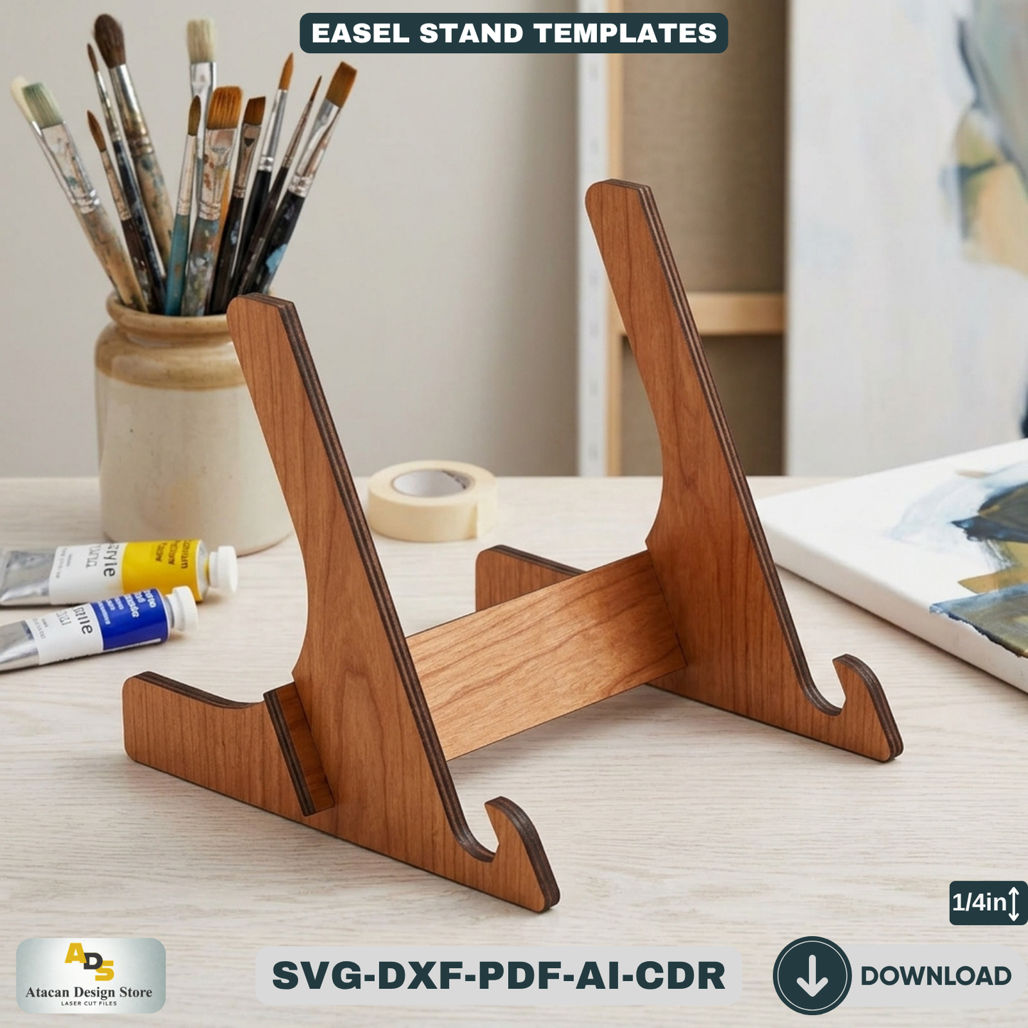 Art Display Easel Stand - Wood Picture Frame Holder 078