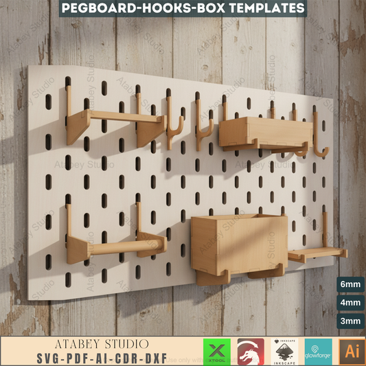 DIY Pegboard and Accessories Kit: Hooks and Shelves for Custom Organization 636