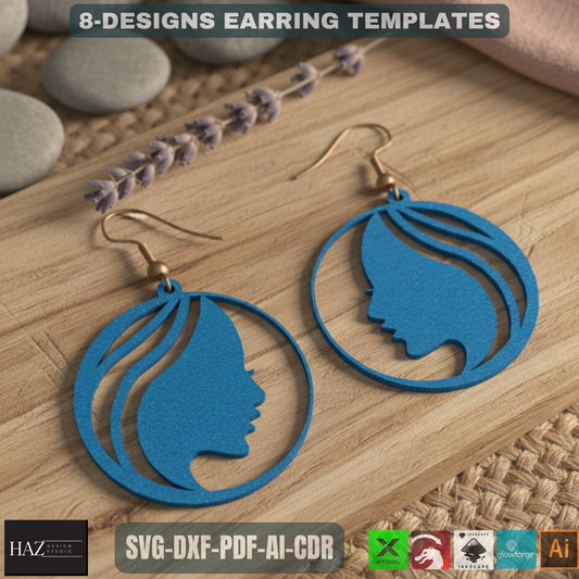 Unique Laser Cut Earring SVG Bundle - Modern Wooden Jewelry Designs - Craft Files for XTool 479
