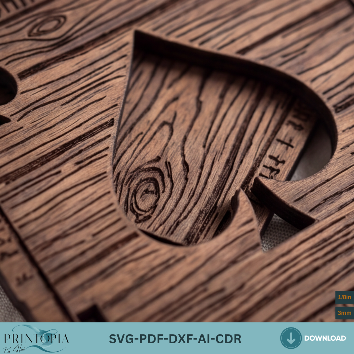 Wooden Deck of Cards Coaster Laser Cut Design Viking Rune Coaster Box Template 381
