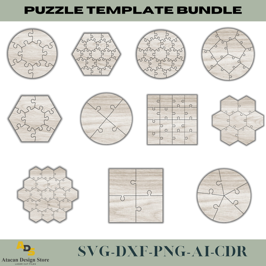 Customizable Puzzle Templates - Unique Jigsaw Laser Cut Puzzle Designs - Perfect for DIY Crafts and Gifts 732