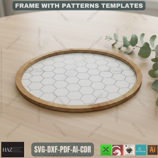 Frames Bundle / Herringbone, Honeycomb, Subway Tile, Diamond pattern / Circle / Rectangle / Square / Shiplap cut files 417