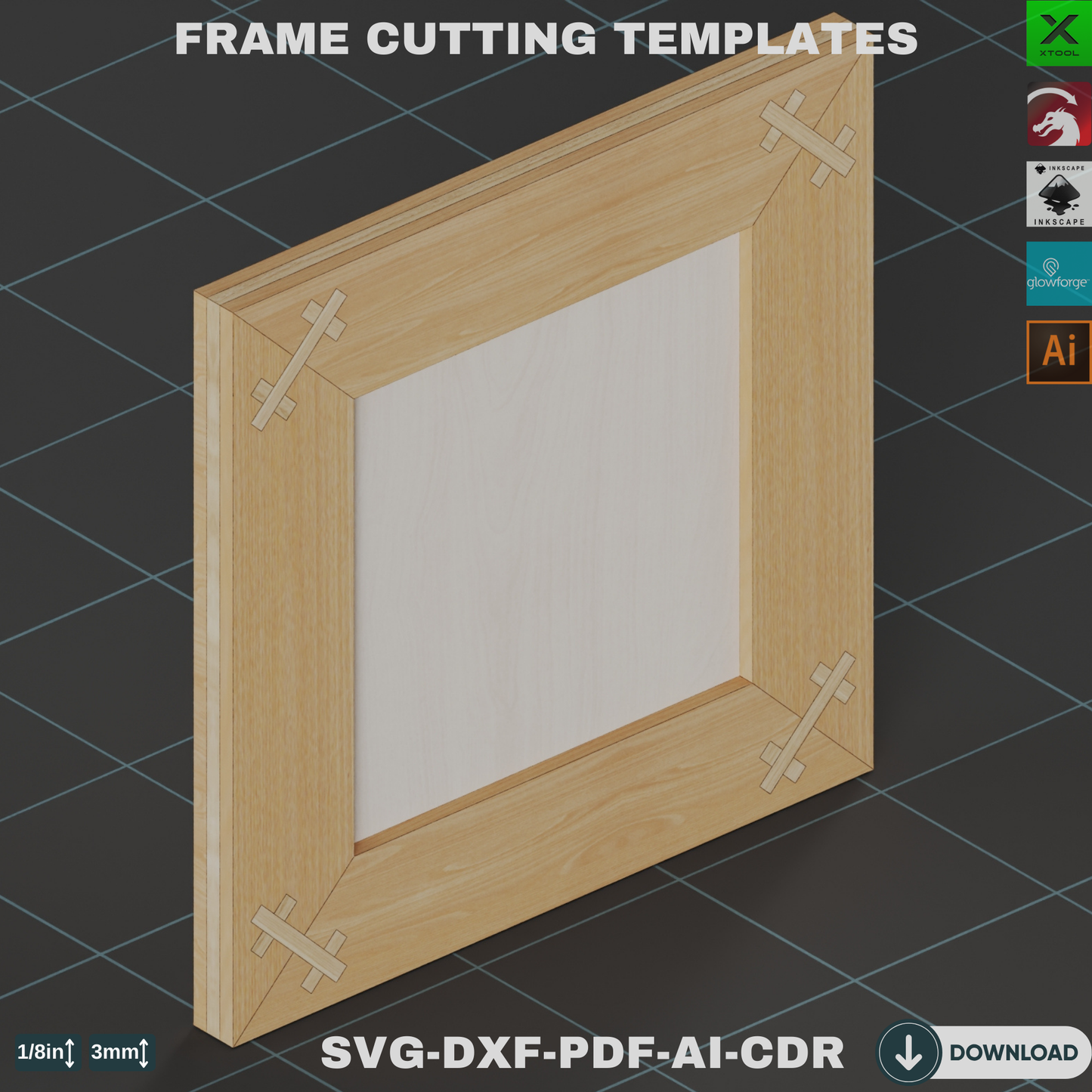 Laser Cut Frame Templates for Photo Display | Easy Assembly DIY Projects,Multi-Format Frame Cutting Templates,Frame Bundle 824