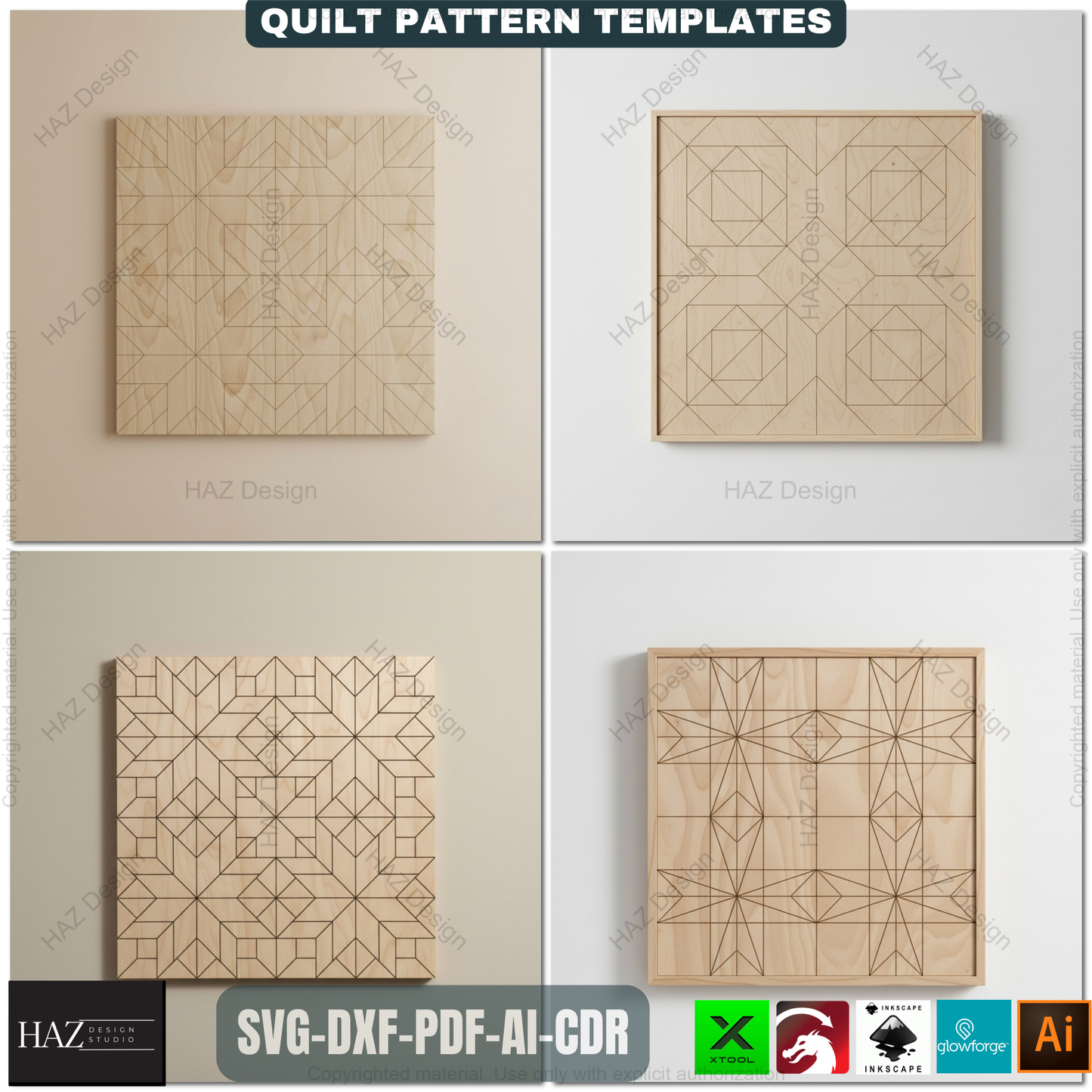 40 Barn Quilt SVG Mega Bundle, Laser Cut Files for Wood, Farmhouse Decor Patterns, DIY Woodworking Project 496