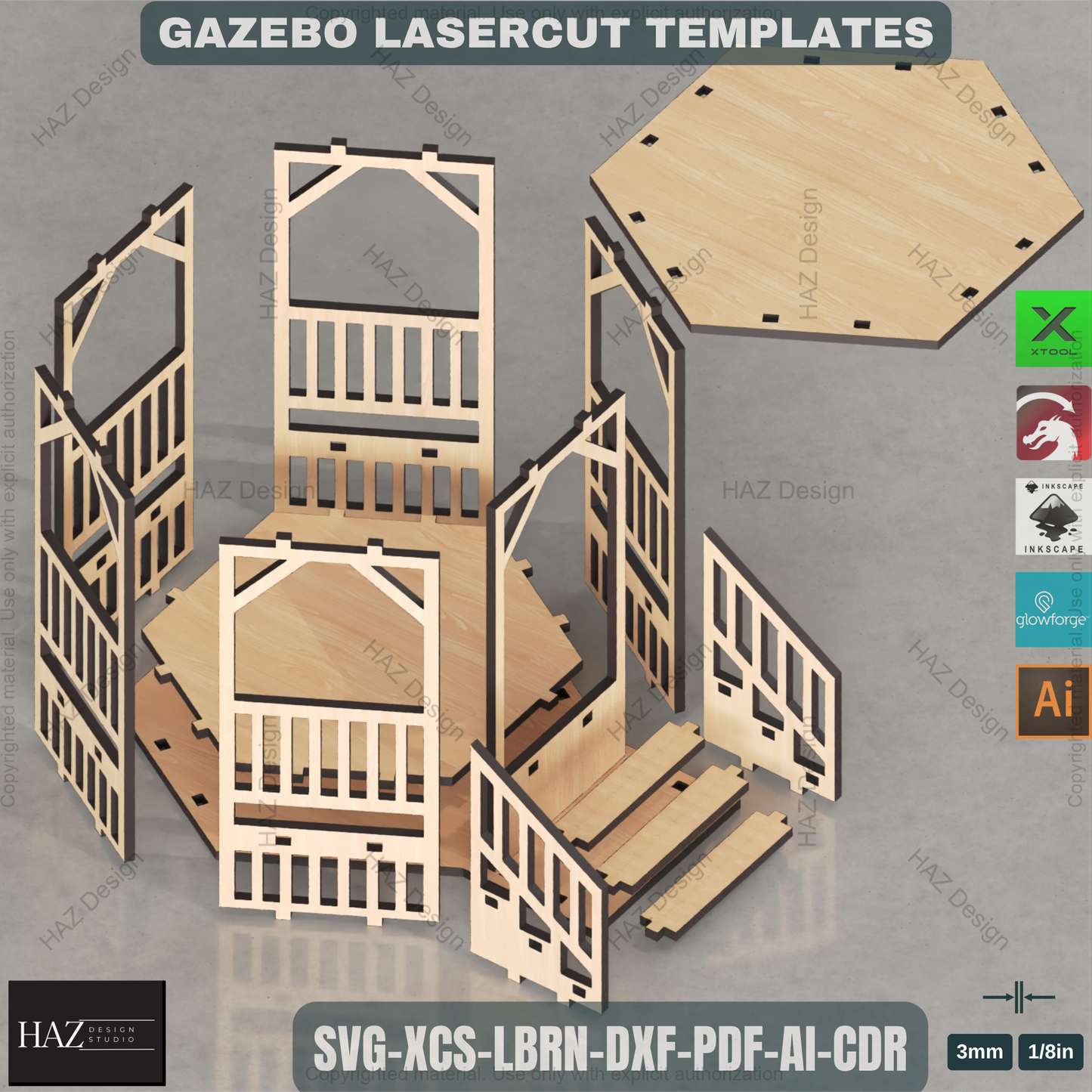 Charming Gazebo Tealight Lantern Design | Laser Cut Files for Rustic Outdoor Decor Idea 456