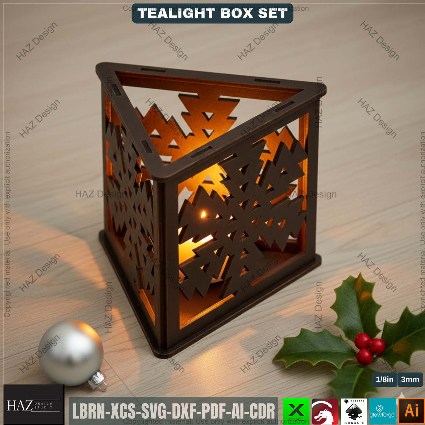 Christmas Lantern Laser Cut Plan, Triangle Tealight Holder, Xmas Table Centerpiece, Holiday Wood Decor 508