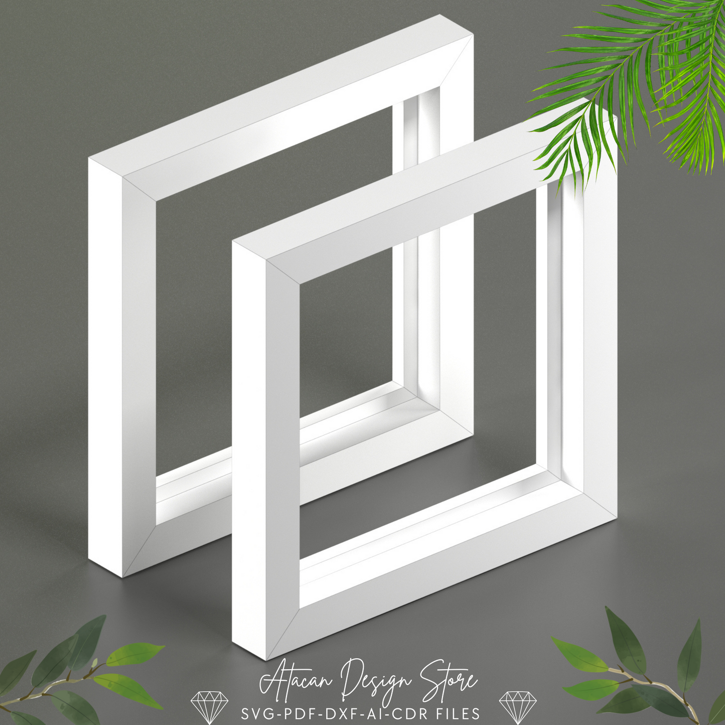 10x10 Inch Shadow Box Frame SVG Template - DIY Cardstock Frame SVG - Perfect for Cricut & Silhouette, Easy Scoring Options 688