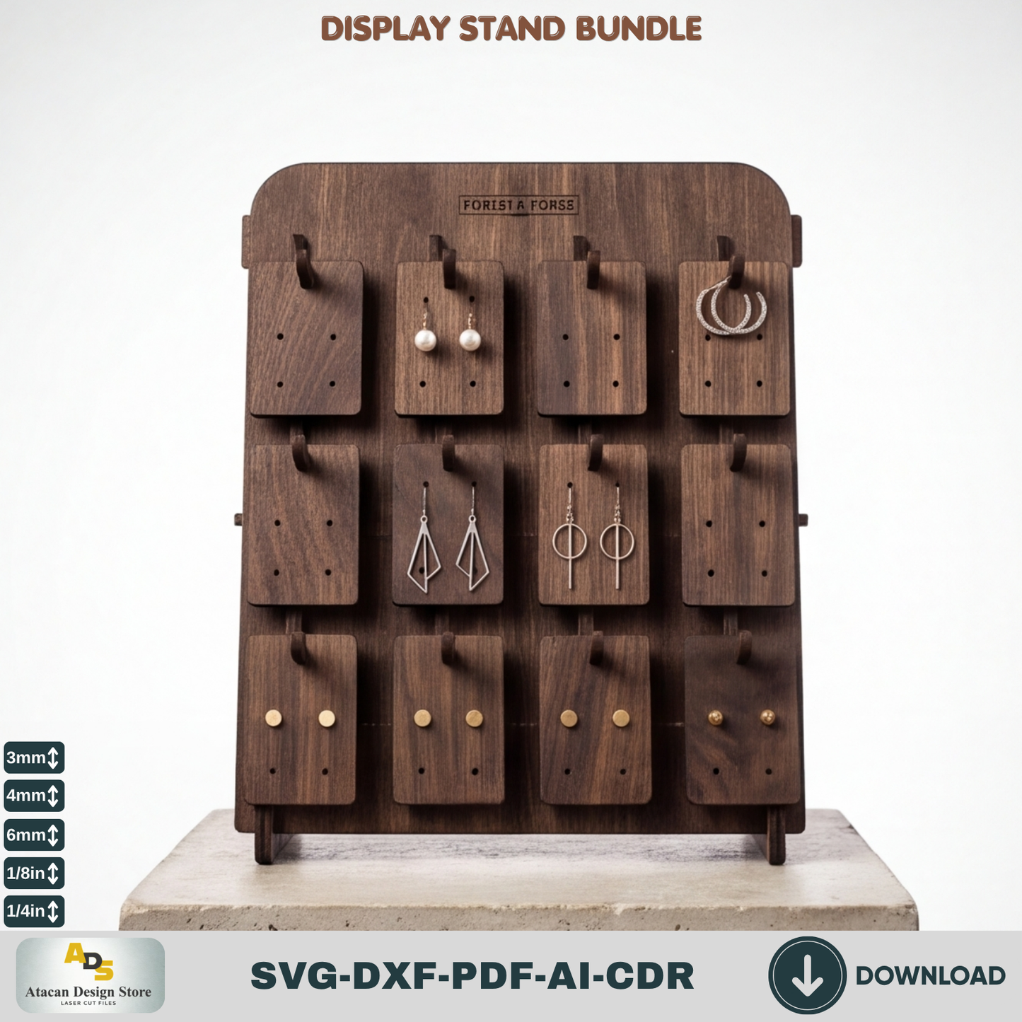 9 Display Stand Bundle Laser Cut SVG Wood Shelf Market Booth Template